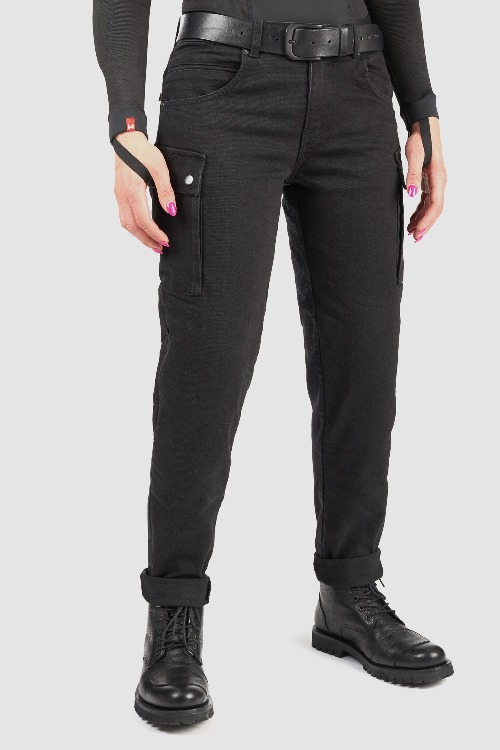 MILA CARGO BLACK – Motorcycle Jeans for Women with Chino Style Cordura®